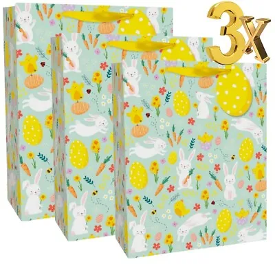 3x Large Easter Eggs Luxury Present Gift Bags Easter Egg Gift Bag With Tag • £7.99