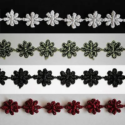Unotrim 0.5  Ivory Or Burgundy Dark Red Small Flower Venice Lace Trim By Yard • $2.25