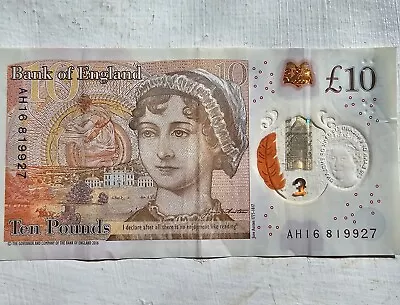 £10 Note Serial Number AH16819927 New Polymer 10 Pound Note Highly Sought-after. • £19.99