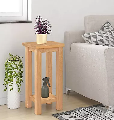 Small Oak Side Plant Table | Solid Wood Telephone/Lamp/Bedside/End Stand • £69.99