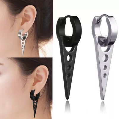 2pcs Separable Cheater Ear Plug Steel Fake Stud Hollow Triangle Earring Piercing • £3.59