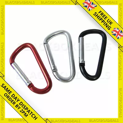 1 X Carabiner Clip Snap Hook Spring Loaded Steel Karabiner Carabina Carbine Uk • £1.97