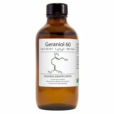 Geraniol 60 - 4 Fl Oz - Amber Glass Bottle W/ Glass Dropper - GreenHealth • $17.99