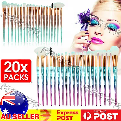 $7.19 • Buy 20PCS Eye Make-up Brushes  Unicorn Eyeshadow Eyebrow Blending Brush Set AUS