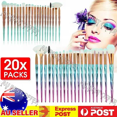 20PCS Eye Make-up Brushes  Unicorn Eyeshadow Eyebrow Blending Brush Set AUS • $8.19