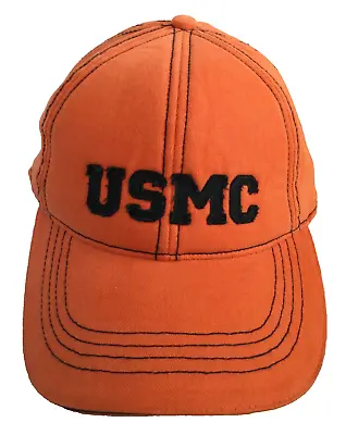 USMC Baseball Hat United States Marine Corps By Eagle Crest Hat Orange Flex Back • $16.97