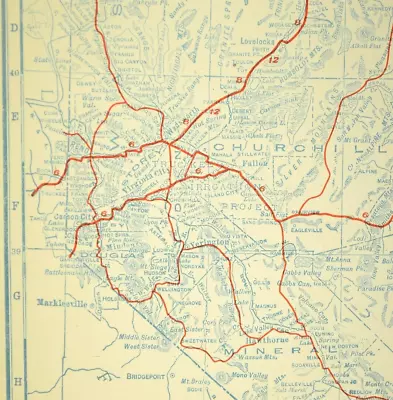 Vintage NEVADA Highway Map Auto Trails Road 1920s Antique Original Las Vegas • $16.96