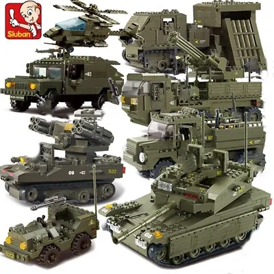 Sluban Compatible Military Tank World War 2 Army Figures Series Building Blocks • $12.35