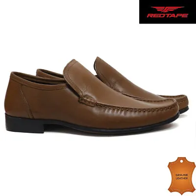 Mens Leather Shoes Smart Office Wedding Moccasins Loafers Formal Slip On Shoes • £24.99