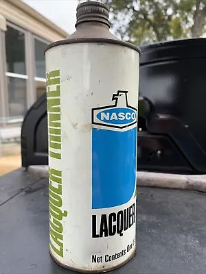 VTG Nasco Lacquer Thinner 1 Quart Cone Top Can Empty Cleveland Ohio USA Eagle • $15