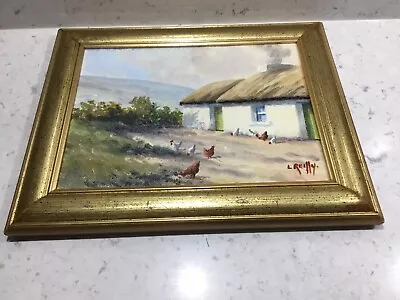 Liam Reilly Irish Artist Oil On Board Farmhouse And Chickens. Signed Framed • £150