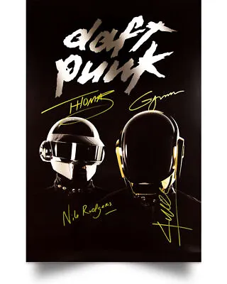 Daft Punk On The Decks Signature Art Print Decor Home - POSTER 20x30 • $19.99