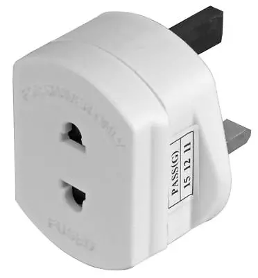 Two Pin Shaver Adaptor Plug UK Three Pin Socket Plug 1 Amp Fuse Bathroom Shaving • £4.99