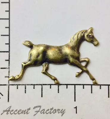 40193 - 2 Pc Running Horse Jewelry Finding Brass Ox • £2.72