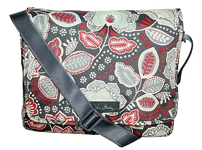 VERA BRADLEY Laptop Crossbody Messenger Bag In Nomadic Floral Gray Orange • $39