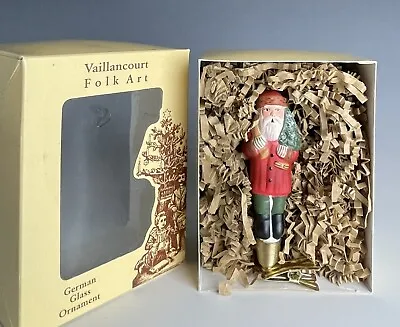 $65 • Buy Vaillancourt Folk Art Father Christmas Santa Mini Clip On Ornament In Box!!