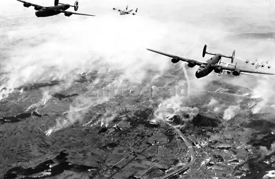 WW2 Picture Photo Formation Of B-24s U.S. Army 15th Air Force Thunders Over 993 • $5.95