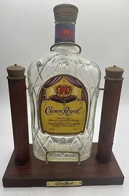 Crown Royal Whiskey Bottle 1.75L  Display Stand Cradle Holder Tilt Pourer Vtg • $84.99