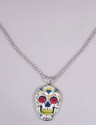 Suger Skull Red & Yellow 18   Necklace • $13.99