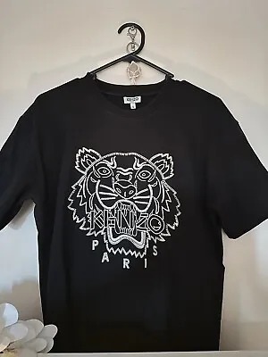 $250 • Buy Genuine Designer Kenzo Tiger T-shirt Embroidered Size S Unisex Black/beige