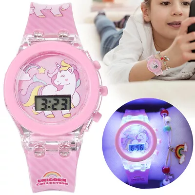 2Pcs/Set Wrist Bracelet Girls Accessories Cartoon Watch Wristwatch Unicorn Gift • $13.20