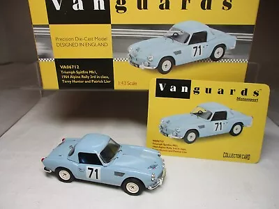 Vanguards 1/43 Triumph Spitfire Mk I #71 Alpine Rally 1964 Limited VA06712 • £20