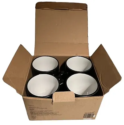 BNIB Habitat X4 Matte Black And White Reactive Stoneware Mugs Set • £14.99