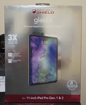 $24.99 • Buy Zagg Invisible Shield Glass+ FOR 11  IPAD PRO GEN 1 & 2 Adv. Shatter Protection