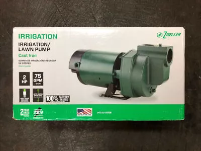 Zoeller 1333-0006 2HP 115/230V 1-Phase 75GPM Cast Iron Irrigation Pump • $225