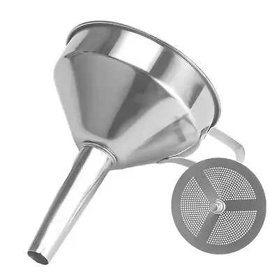 Stainless Steel Funnel With Strainer Kitchen Funnel With Handle And Filter • $12.23