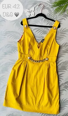 Dolce And Gabbana D&G Yellow Chain Dress Size EUR 42 • £49