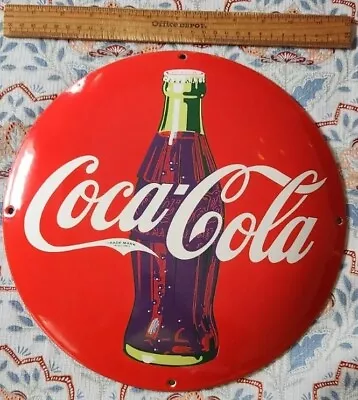 Mint Porcelain Coca-Cola Sign Vintage Clean Mancave Garage Memorabilia • $100