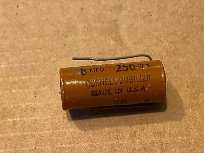 NOS Vintage 1950s Cornell-Dubilier 8 Uf 250v Axial Paper Capacitor  • $10