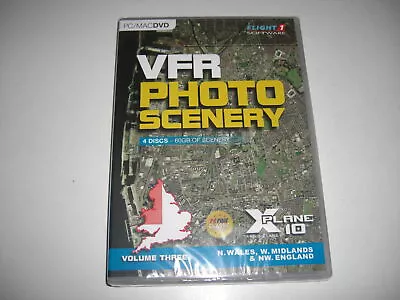 VFR PHOTO SCENERY Vol 3 N WALES MIDS NW ENGLAND Pc MAC AddOn X-Plane 9 10 11 NEW • £16.99