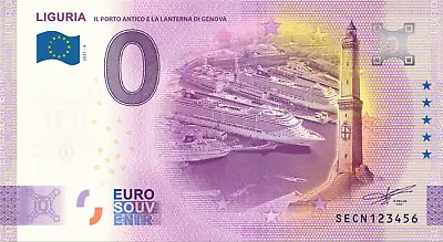 €0 Zero Euro Souvenir Official Note Italy 2021 - Liguria • £3.16