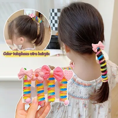 £3.99 • Buy Girls Kids Telephone Wire Hair Bands Elastic Hair Band  Spiral Hair Ties DIY