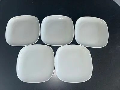 SET OF 5 IKEA-Retired Square White Salad/Dessert Plates 7  FREE SHIPPING • $35.99