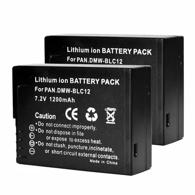 2x DMW-BLC12E BLC12 Battery For Lumix DMC-G85 FZ200 FZ1000 G5 G6 G7 GH2 GX8 • $30.68