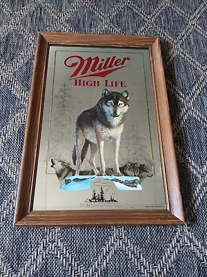 VINTAGE WOLF MILLER HIGH LIFE MIRROR!! The Picture Is Michigan Issued  • $60