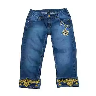 G-Unit Jeans Womens 5 - 26x18 Cropped Cuffed Med Blue Wash 50 Cent • £27.02