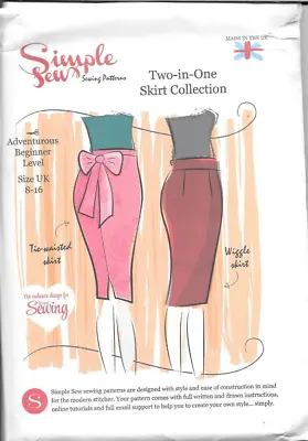 Simple Sew  Ladies Two In One Skirt Dressmaking Sewing Pattern Sizes 8 To 16 • £5