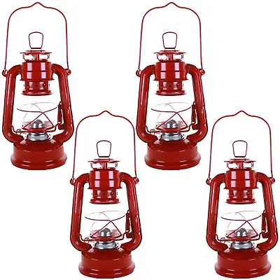$30.95 • Buy 4 Vintage Railroad Kerosene Oil Outdoor Portable Camping Lantern Light 8  Red
