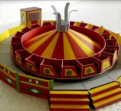 N Scale Carnival Fair Ride: The Satelite With LEDs Card Kit YOU Build! 1st Ever • $21.75