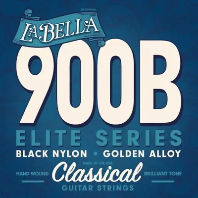 La Bella Guitar Strings Classical 900 Black Nylon Golden Alloy Polished • $15.99