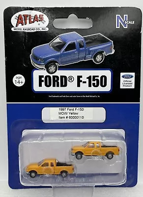 N Scale Atlas 1997 Ford F-150 Pickup Truck (2Pk) MOW Yellow BRAND NEW • $24