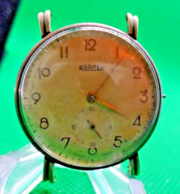 ROAMER Vintage Mechanical Gents Wristwatch Swiss 15 Jewels 31489108 Working • £1.99