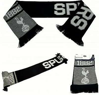 £12.65 • Buy Tottenham Hotspur Fc Spurs Grey & Navy Supporters Scarf Club Crest Tassels Thfc
