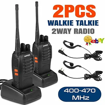 $45.99 • Buy 2PCS Baofeng Walkie Talkie Long Range 2 Way Radio UHF 400-470MHZ 16CH + Earpiece