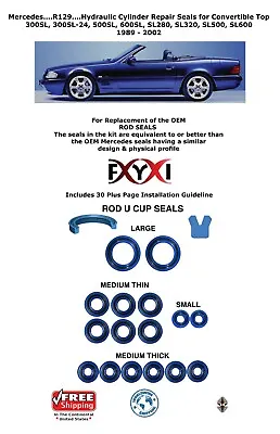 Mercedes SL500 SL320 500SL Convertible Top Hydraulic Cylinder Repair Seals..R129 • $52