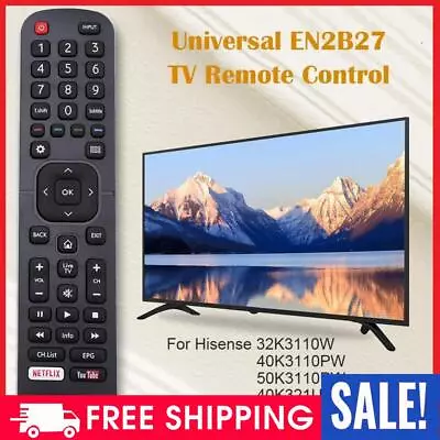 Universal EN2B27 TV Remote Control For Hisense 32K3110W 40K3110PW 50K3110PW • $10.77